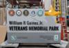 This is a final version of one of the signs sitting in the warehouse and ready for transport to the park.